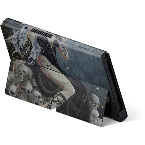 Gothic Queen with Silver Dragon by Nene Thomas Nintendo Switch OLED (2021) Skin