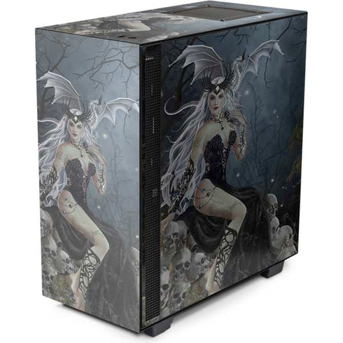 Gothic Queen with Silver Dragon by Nene Thomas NZXT H510 Compact ATX Mid-Tower Case Skin