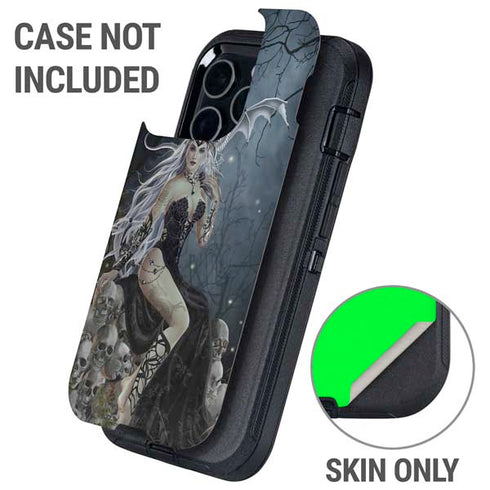Gothic Queen with Silver Dragon by Nene Thomas Otterbox Defender iPhone Skin