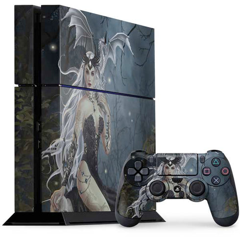 Gothic Queen with Silver Dragon by Nene Thomas PS4 Console and Controller Bundle Skin