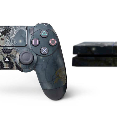 Gothic Queen with Silver Dragon by Nene Thomas PS4 Console and Controller Bundle Skin