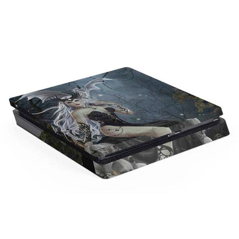 Gothic Queen with Silver Dragon by Nene Thomas PS4 Slim Skin