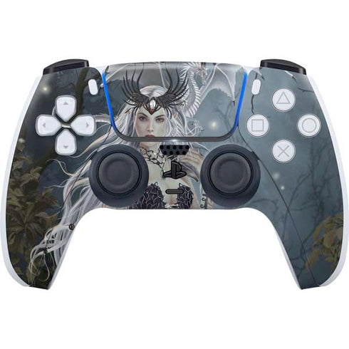 Gothic Queen with Silver Dragon by Nene Thomas PS5 Controller Skin