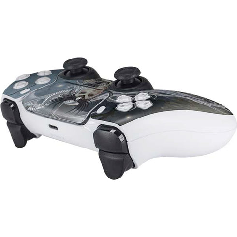 Gothic Queen with Silver Dragon by Nene Thomas PS5 Controller Skin