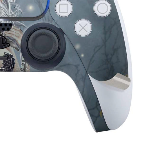 Gothic Queen with Silver Dragon by Nene Thomas PS5 Controller Skin