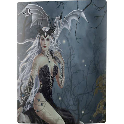Gothic Queen with Silver Dragon by Nene Thomas PS5 Digital Edition Console Skin