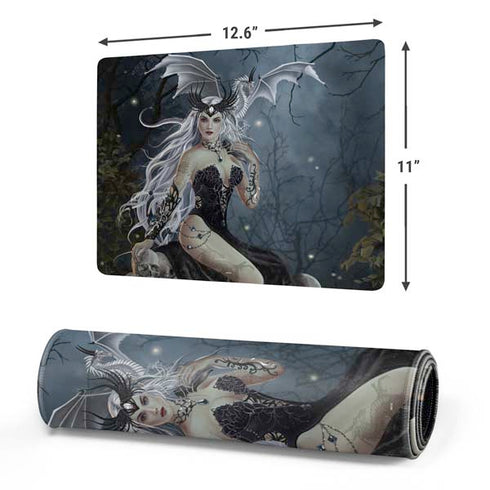 Gothic Queen with Silver Dragon by Nene Thomas Gaming Mouse Pad