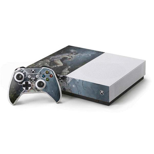 Gothic Queen with Silver Dragon by Nene Thomas Xbox One S All-Digital Edition Bundle Skin