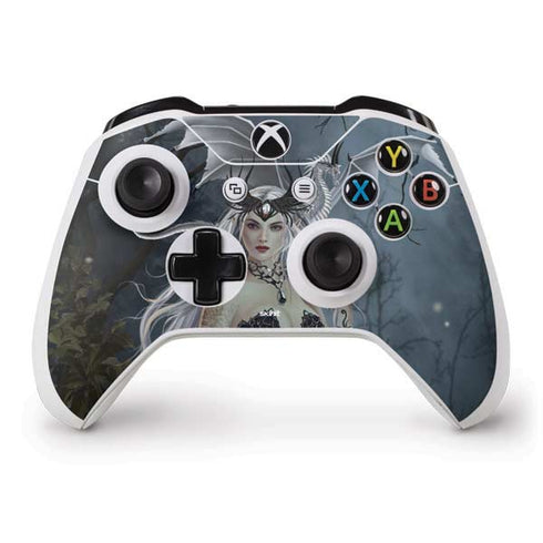 Gothic Queen with Silver Dragon by Nene Thomas Xbox One S Controller Skin