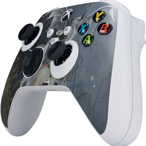 Gothic Queen with Silver Dragon by Nene Thomas Xbox Series S Controller Skin