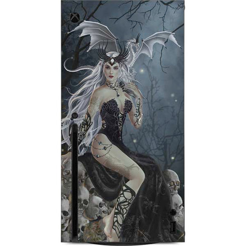 Gothic Queen with Silver Dragon by Nene Thomas Xbox Series X Console Skin