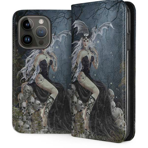 Gothic Queen with Silver Dragon by Nene Thomas iPhone 15 Pro Folio Case