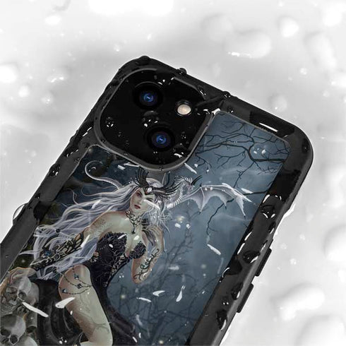 Gothic Queen with Silver Dragon by Nene Thomas iPhone 15 Waterproof Case