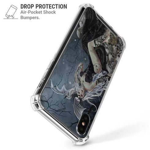Gothic Queen with Silver Dragon by Nene Thomas iPhone XS Max Clear Case