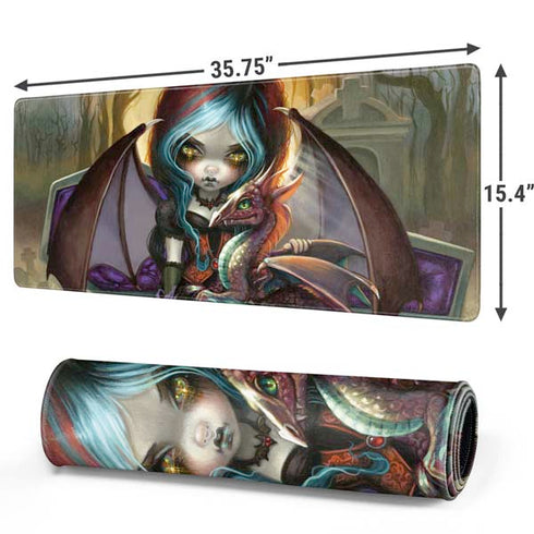 Gothic Vampire Fairy with Dragon & Skulls by Jasmine Becket-Griffith Gaming Mouse Pad