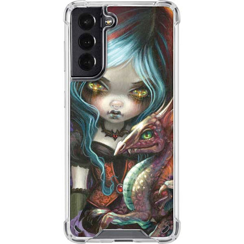 Gothic Vampire Fairy with Dragon & Skulls by Jasmine Becket-Griffith Galaxy S21 5G Clear Case