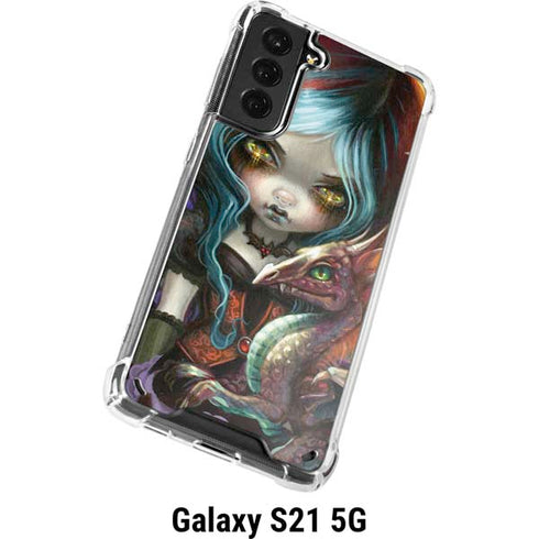 Gothic Vampire Fairy with Dragon & Skulls by Jasmine Becket-Griffith Galaxy S21 5G Clear Case