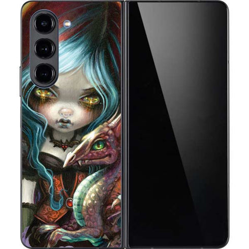 Gothic Vampire Fairy with Dragon & Skulls by Jasmine Becket-Griffith Galaxy Z Fold5 5G Skin