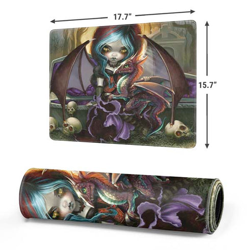 Gothic Vampire Fairy with Dragon & Skulls by Jasmine Becket-Griffith Gaming Mouse Pad