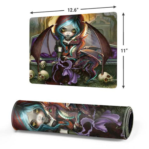 Gothic Vampire Fairy with Dragon & Skulls by Jasmine Becket-Griffith Gaming Mouse Pad