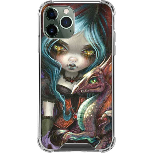 Gothic Vampire Fairy with Dragon & Skulls by Jasmine Becket-Griffith iPhone 11 Pro Max Clear Case
