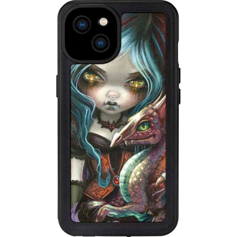 Gothic Vampire Fairy with Dragon & Skulls by Jasmine Becket-Griffith iPhone 15 Plus Waterproof Case