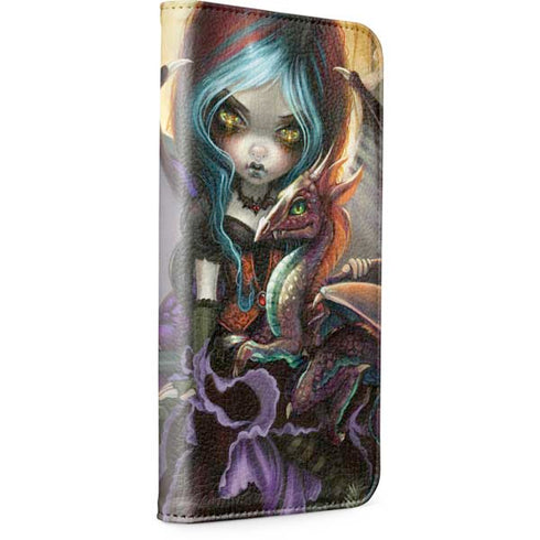 Gothic Vampire Fairy with Dragon & Skulls by Jasmine Becket-Griffith iPhone 15 Pro Folio Case