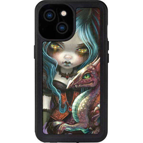 Gothic Vampire Fairy with Dragon & Skulls by Jasmine Becket-Griffith iPhone 15 Waterproof Case