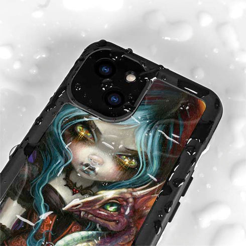 Gothic Vampire Fairy with Dragon & Skulls by Jasmine Becket-Griffith iPhone 15 Waterproof Case