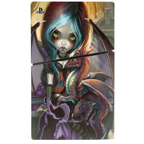 Gothic Vampire Fairy with Dragon & Skulls by Jasmine Becket-Griffith PS5 Slim Digital Edition Bundle Skin