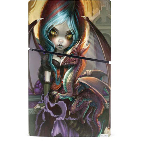 Gothic Vampire Fairy with Dragon & Skulls by Jasmine Becket-Griffith PS5 Slim Digital Edition Console Skin