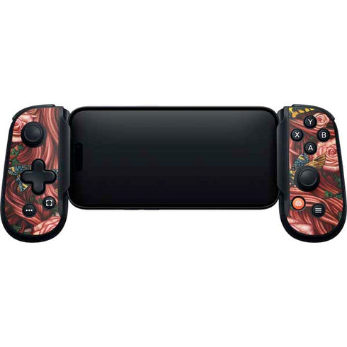 Gothic Woman and Death Moth Butterflies by Sarah Richter Backbone One for iPhone Game Controller Skin