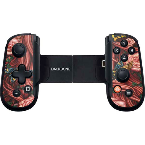 Gothic Woman and Death Moth Butterflies by Sarah Richter Backbone One for iPhone Game Controller Skin