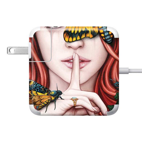 Gothic Woman and Death Moth Butterflies by Sarah Richter 85W Power Adapter (15 and 17 inch MacBook Pro Charger) Skin