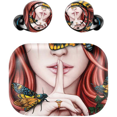 Gothic Woman and Death Moth Butterflies by Sarah Richter Amazon Echo Buds Skin