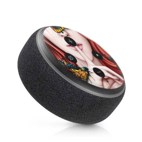 Gothic Woman and Death Moth Butterflies by Sarah Richter Amazon Echo Dot Skin