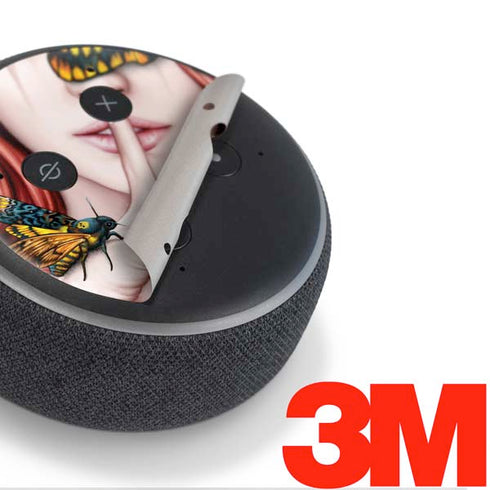 Gothic Woman and Death Moth Butterflies by Sarah Richter Amazon Echo Dot Skin