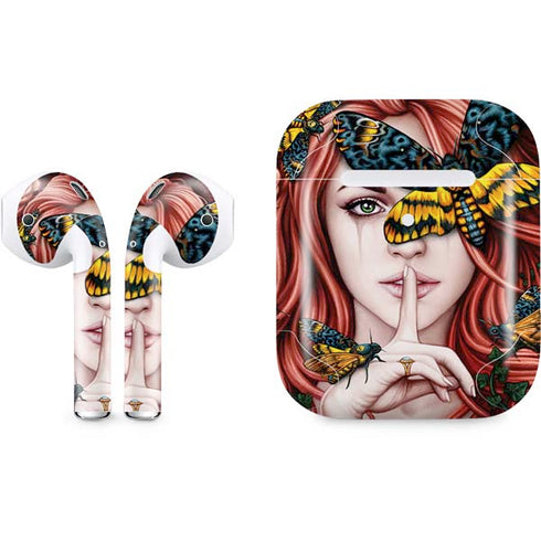 Gothic Woman and Death Moth Butterflies by Sarah Richter Apple AirPods 2 Skin