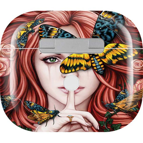 Gothic Woman and Death Moth Butterflies by Sarah Richter Apple AirPods (3rd Gen 2021) Skin