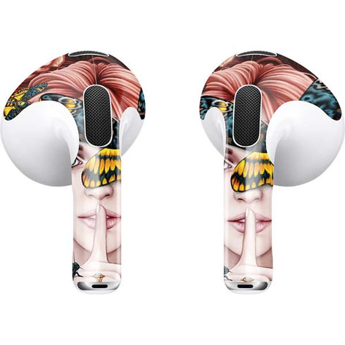 Gothic Woman and Death Moth Butterflies by Sarah Richter Apple AirPods (3rd Gen 2021) Skin
