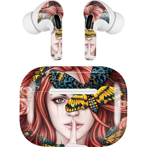Gothic Woman and Death Moth Butterflies by Sarah Richter Apple AirPods Pro Skin