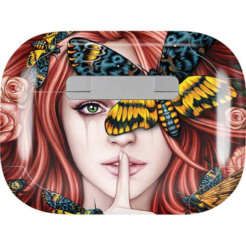 Gothic Woman and Death Moth Butterflies by Sarah Richter Apple AirPods Pro Skin