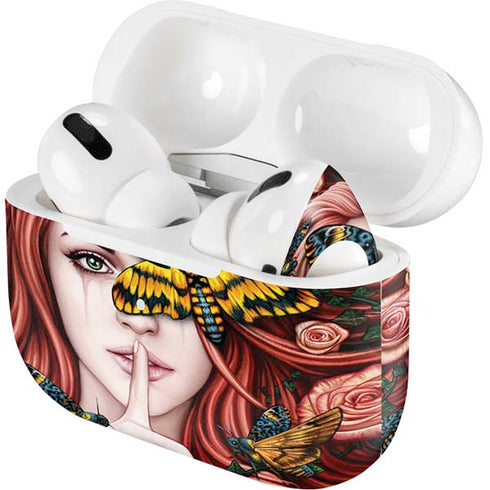 Gothic Woman and Death Moth Butterflies by Sarah Richter Apple AirPods Pro Skin