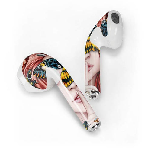 Gothic Woman and Death Moth Butterflies by Sarah Richter Apple AirPods Skin