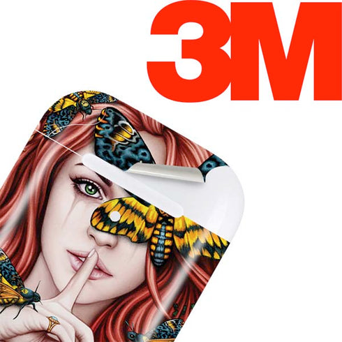 Gothic Woman and Death Moth Butterflies by Sarah Richter Apple AirPods Skin