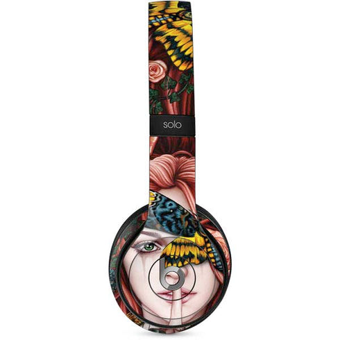 Gothic Woman and Death Moth Butterflies by Sarah Richter Beats Solo 2 Wired Skin