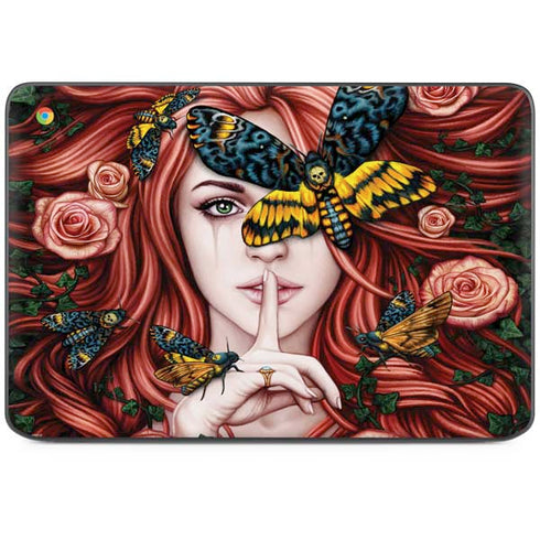 Gothic Woman and Death Moth Butterflies by Sarah Richter HP Chromebook Skin