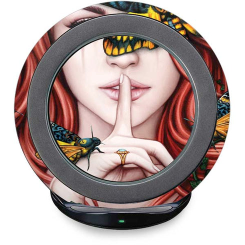 Gothic Woman and Death Moth Butterflies by Sarah Richter Fast Charge Wireless Charging Stand Skin