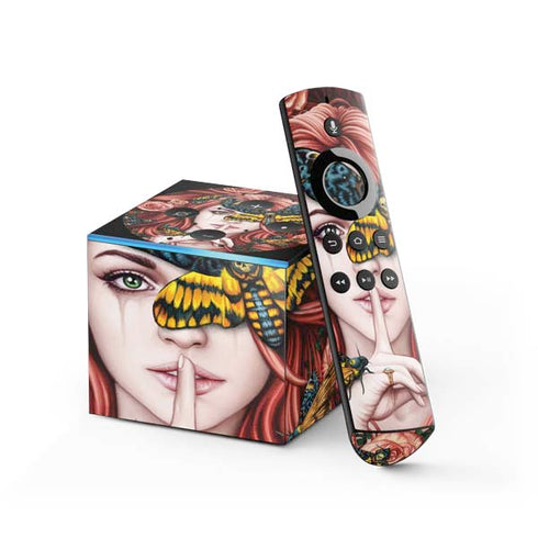 Gothic Woman and Death Moth Butterflies by Sarah Richter Fire TV Cube Skin