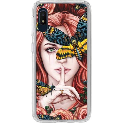 Gothic Woman and Death Moth Butterflies by Sarah Richter Galaxy A10e Clear Case